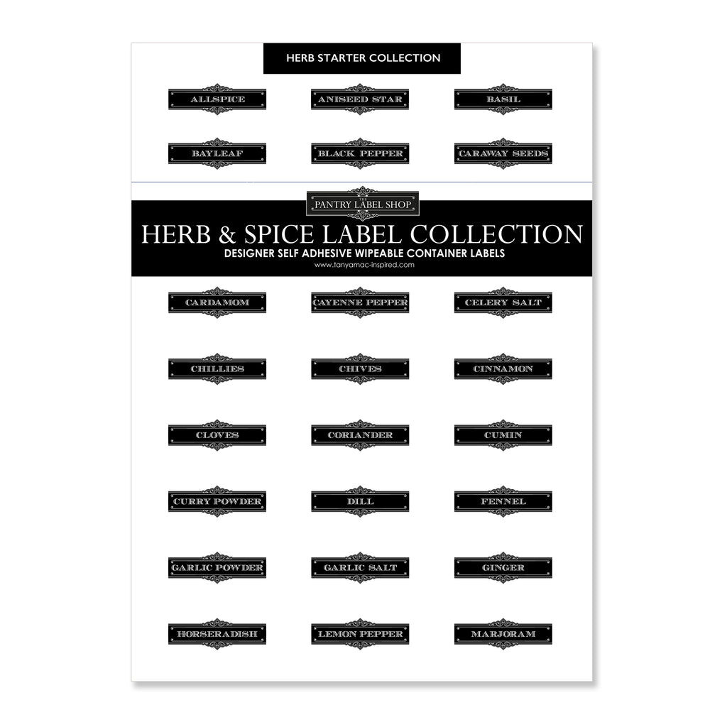 CLASSIC HERB AND SPICE LABEL COLLECTION - SHEETS
